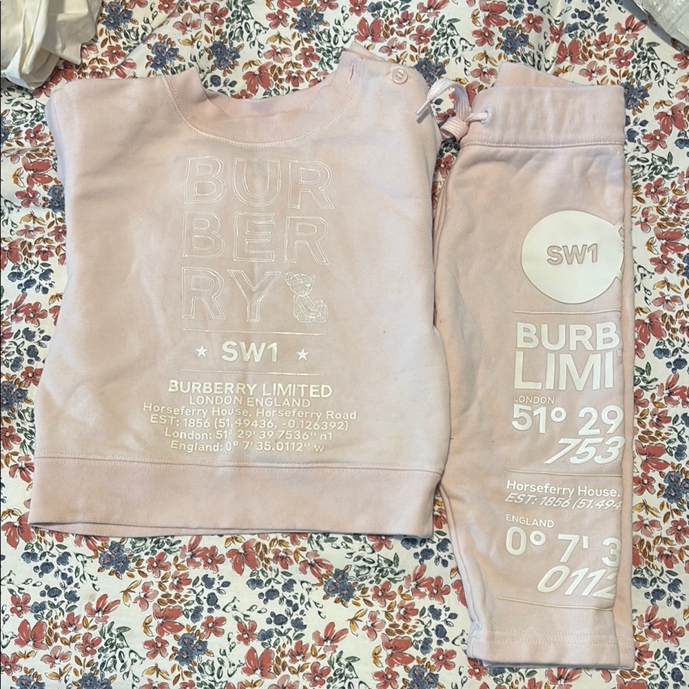 Burberry Pink Sweatshirt and Joggers Set